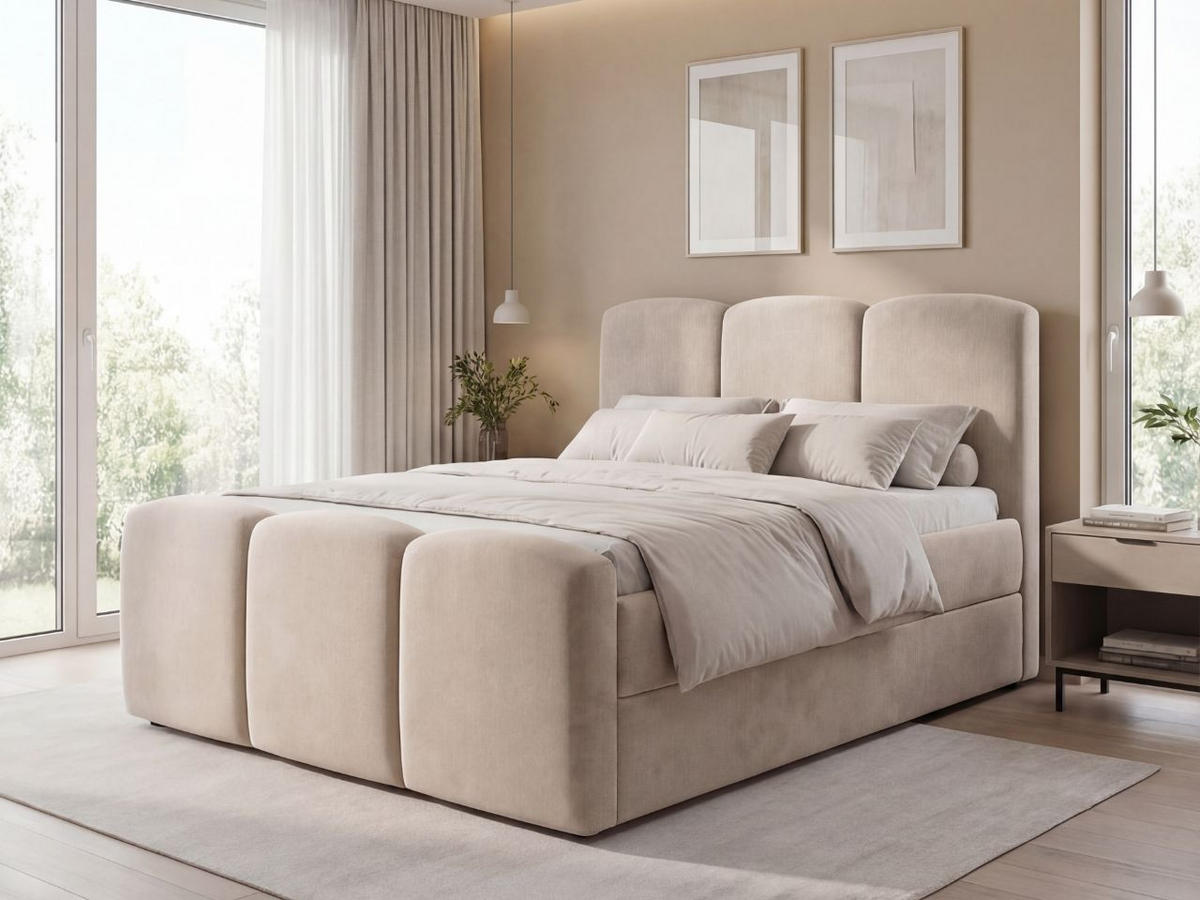 BOXBETT Campi 180x200 Beige - Beige, Holz/Textil (180/200cm) - Graingold