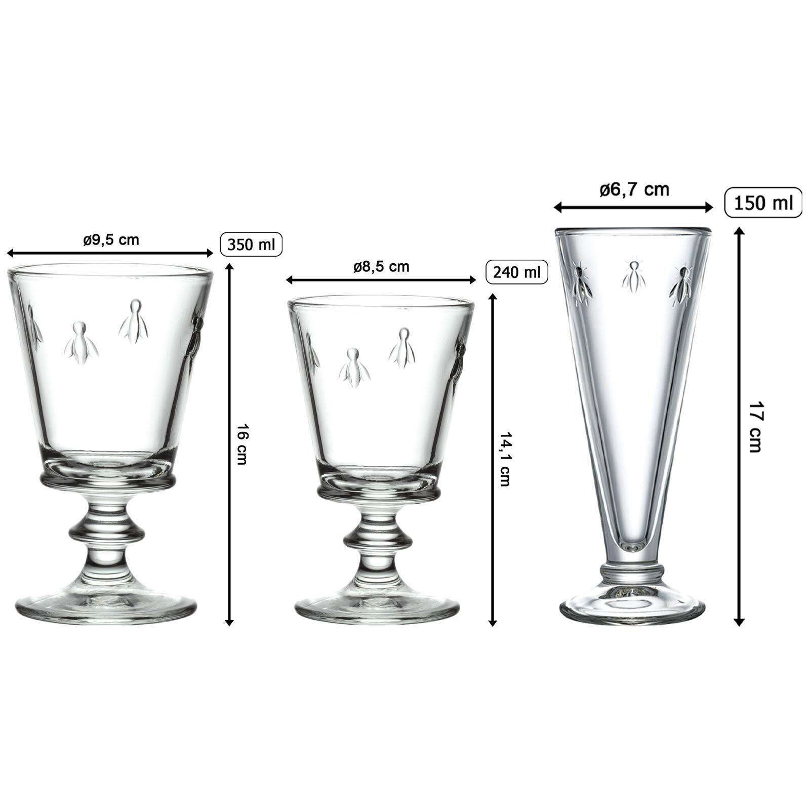 WEIN- UND SEKTGLÄSER Biene Abeille transparent 18er Set - Transparent, Glas - La Rochère
