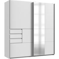 SCHWEBETÜRENSCHRANK Bamberg in Weiß 180 x 198 x 65 cm BxHxT – Kleiderschrank mit Spiegel - Weiß, Holzwerkstoff (80/200/120cm)
