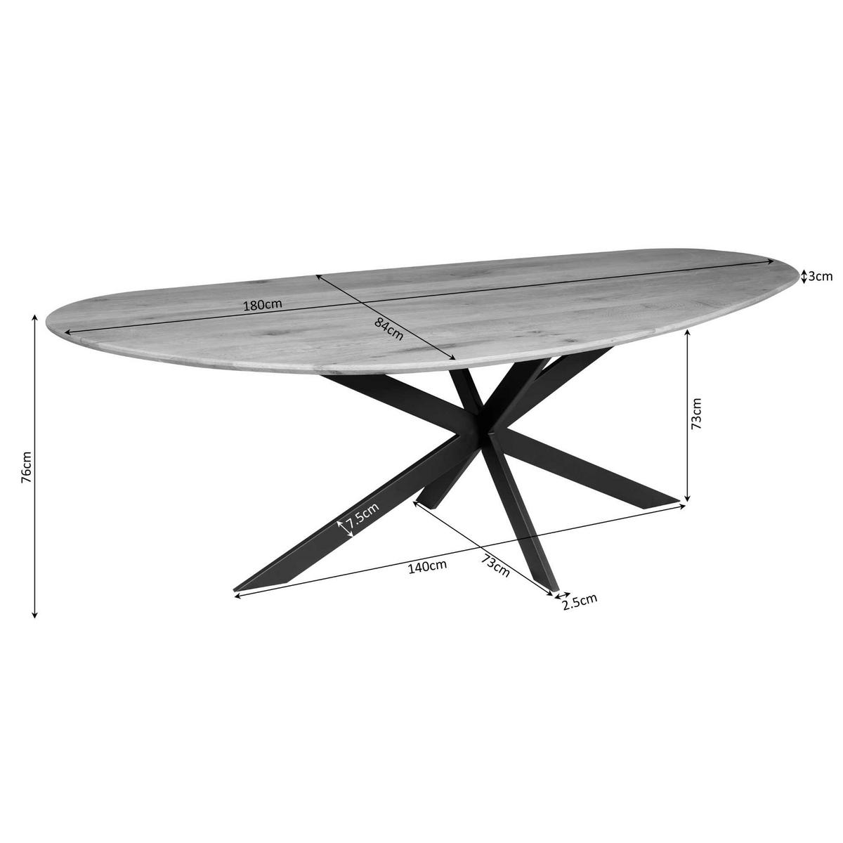 ESSTISCH Lou Braun 84/180/76 cm - Dunkelbraun, Holz (84/180/76cm) - Starfurn