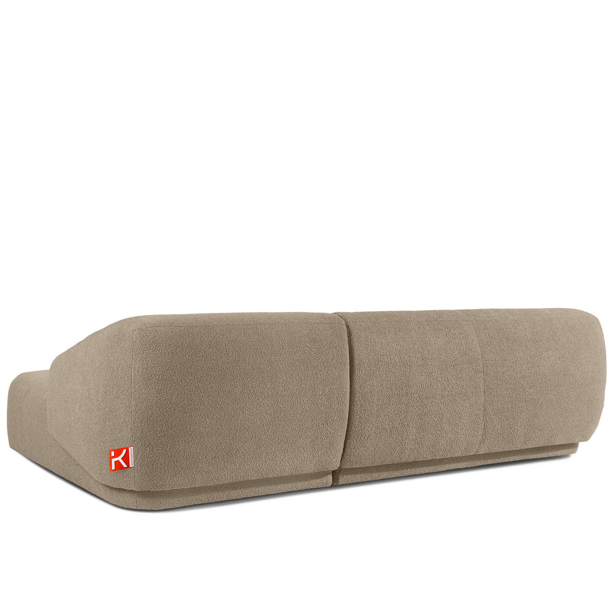 ECKSOFA RECHTS VIRA, Beige, Bouclé - Beige/Schwarz, Holz/Holzwerkstoff (300/160cm) - KONSIMO®