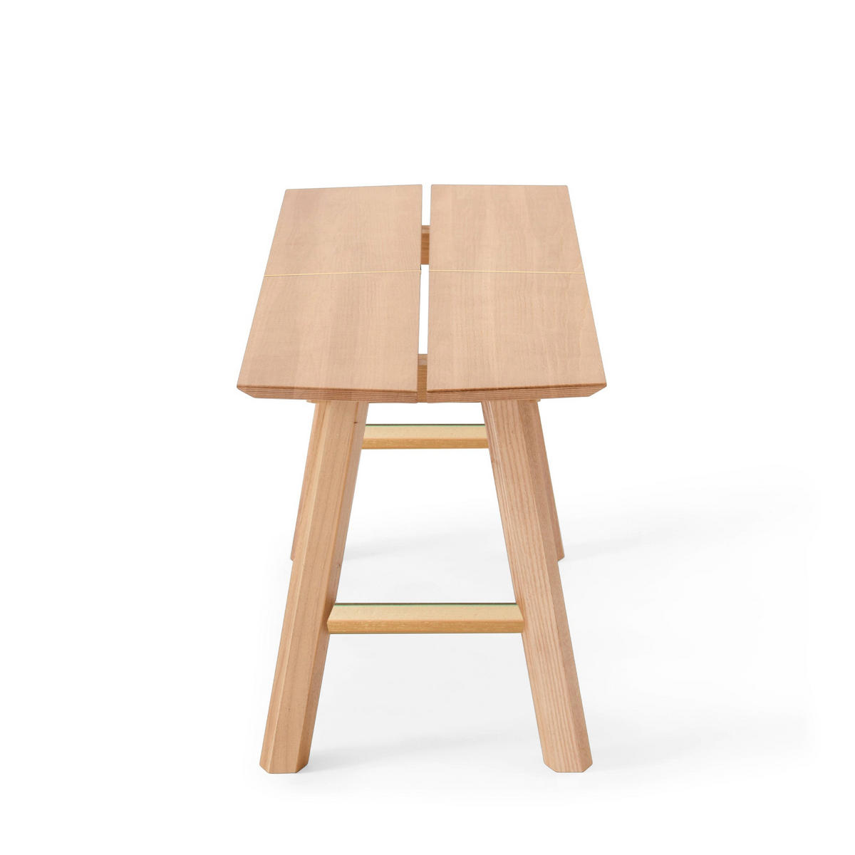 BANK Savia mit goldenen Details - Eichefarben/Goldfarben, Holz (102/45/36cm) - Woodendot