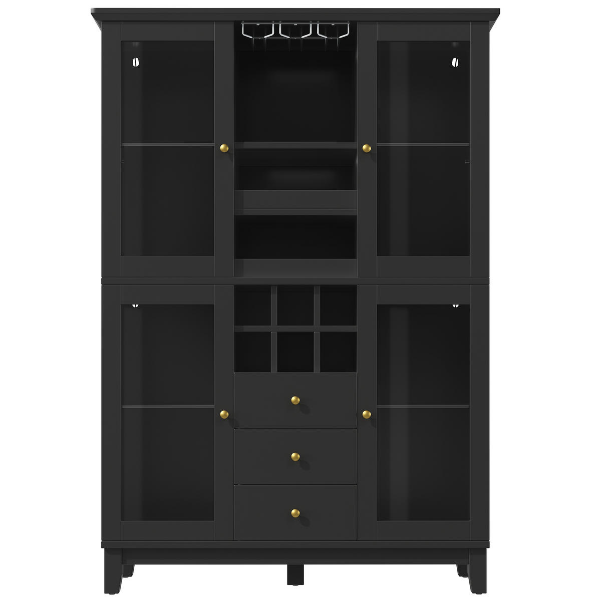 WEINSCHRANK LED App 180.5x120x40Cm Glas Flaschenhalter - Schwarz, Holzwerkstoff (120/180.5/40cm) - FLIEKS