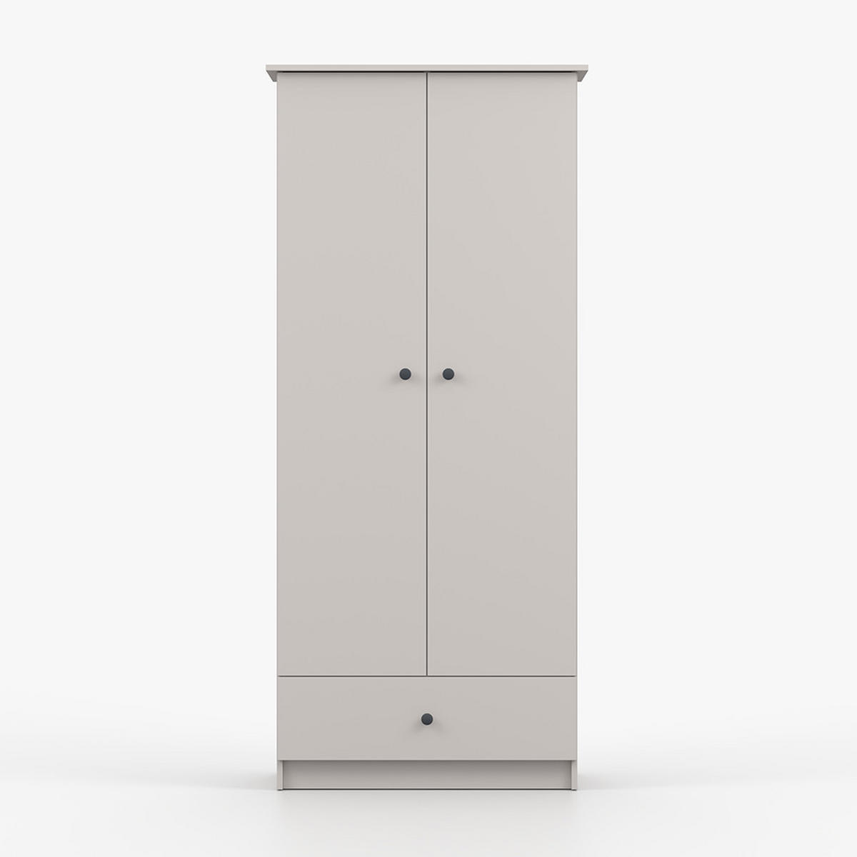 DREHTÜRENSCHRANK 85,5/193/53 cm 2-türig Olaf II Kaschmir + anthrazit Griffe - Kaschmir/Anthrazit, Holzwerkstoff/Metall (85.5/193/53cm) - imoebel24