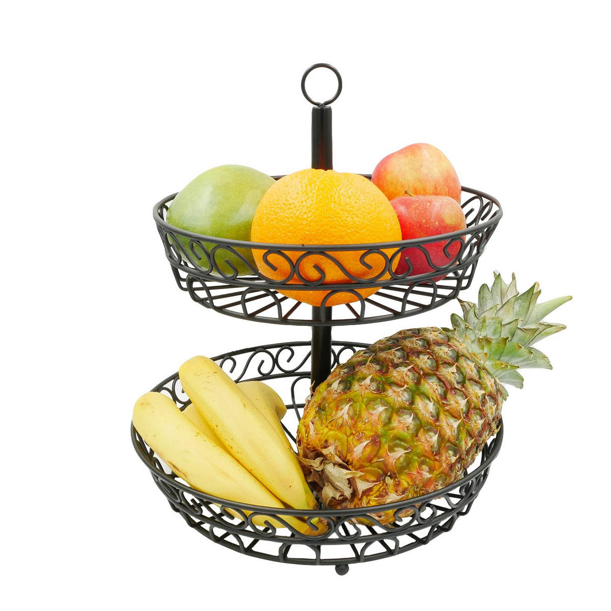 OBSTKORB Etagere 30/35 cm - Schwarz, Metall (35cm) - Intirilife