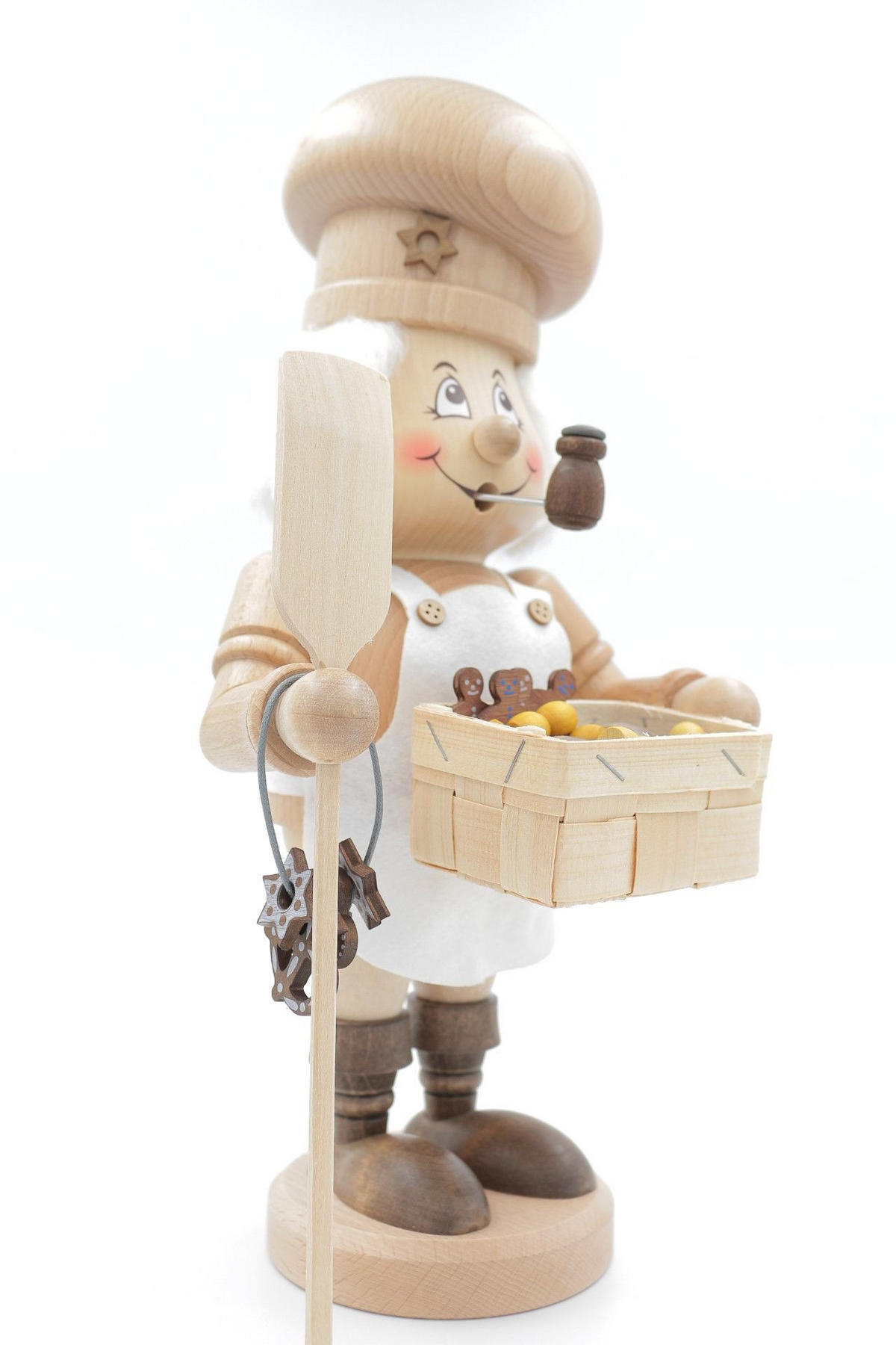 RAUCHFIGUR Wichtel Bäcker natur 32 cm - Multicolor, Holz (15/33/0.1cm)
