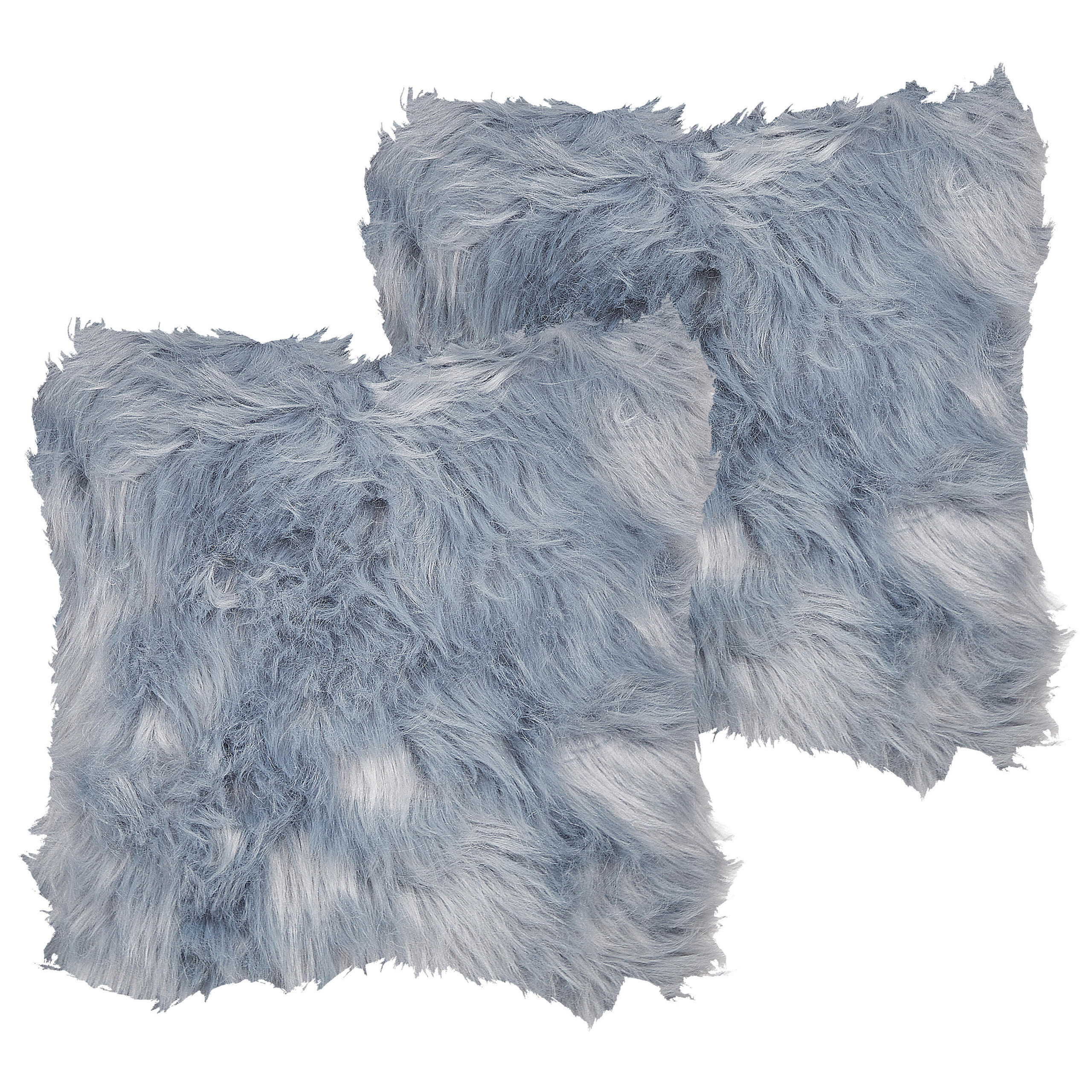 DEKOKISSEN 2er-Set Dunkelblau 42/42 cm Lubha - Dunkelblau, Textil (42/42cm) - Beliani