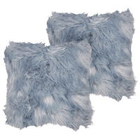 DEKOKISSEN 2er-Set Dunkelblau 42/42 cm Lubha - Dunkelblau, Textil (42/42cm) - Beliani