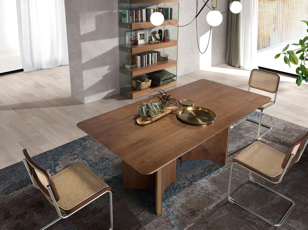 ESSTISCH Schwarz Gold 200/100/76 cm - Goldfarben/Schwarz, Holz (100/200/76cm) - ANGEL CERDA