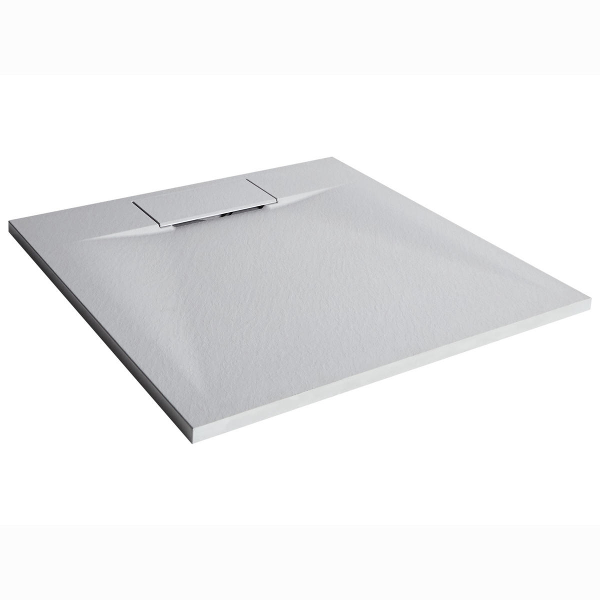 CĂDIȚĂ DE DUȘ 80/80/3 cm gri Azzurro - gri închis/gri, material plastic (80/3/80cm) - Beliani