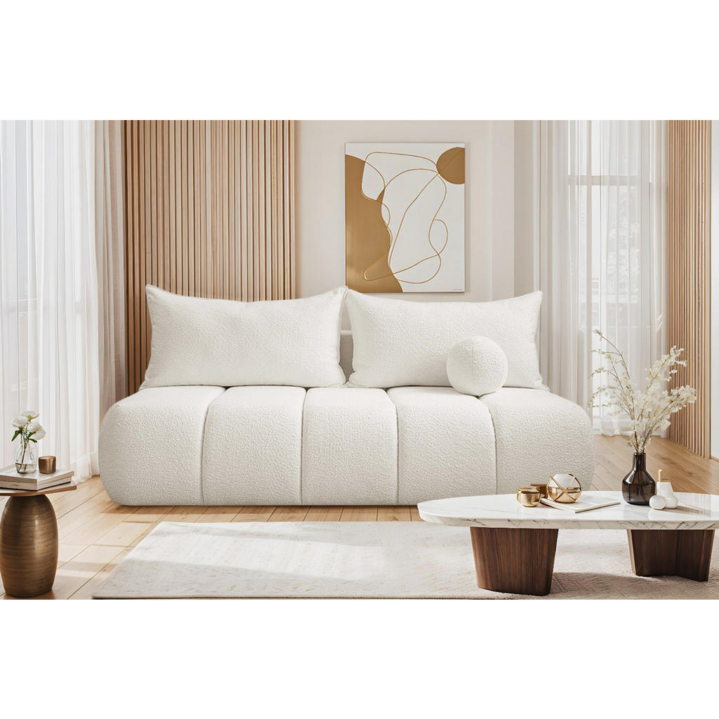 Thumbnail - Kaiser Möbel Schlafsofa, Ecru, Holz, Rechteckig, 207x91x103 cm, Wohnzimmer, Sofas & Couches, Schlafsofas