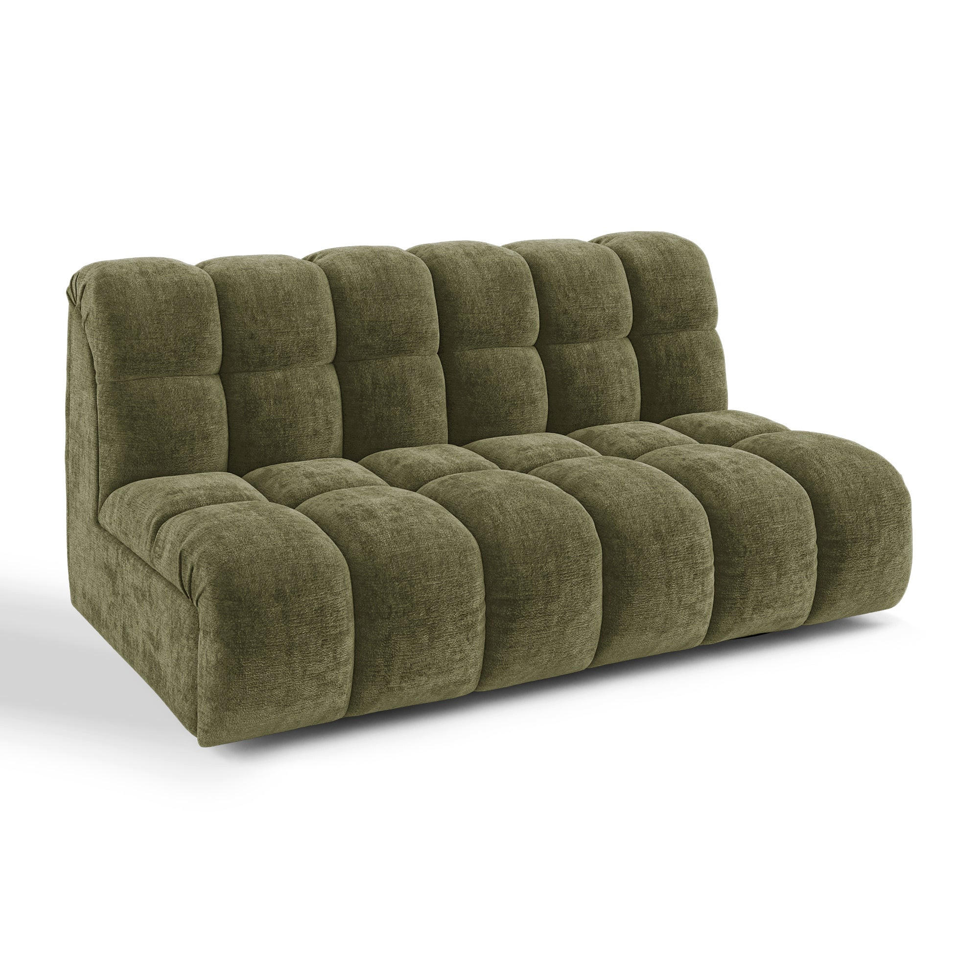 SOFA SEVEN Geprägter Samt Vintage-Grün 162cm - Dunkelgrün/Grün, Textil (162/77/98cm) - Premium Interiors