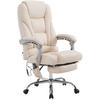 CHEFSESSEL Lederlook creme - Chromfarben/Creme, Textil/Metall (68/118/64cm) - CLP