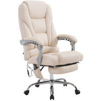 CHEFSESSEL Lederlook creme - Chromfarben/Creme, Textil/Metall (68/118/64cm) - CLP
