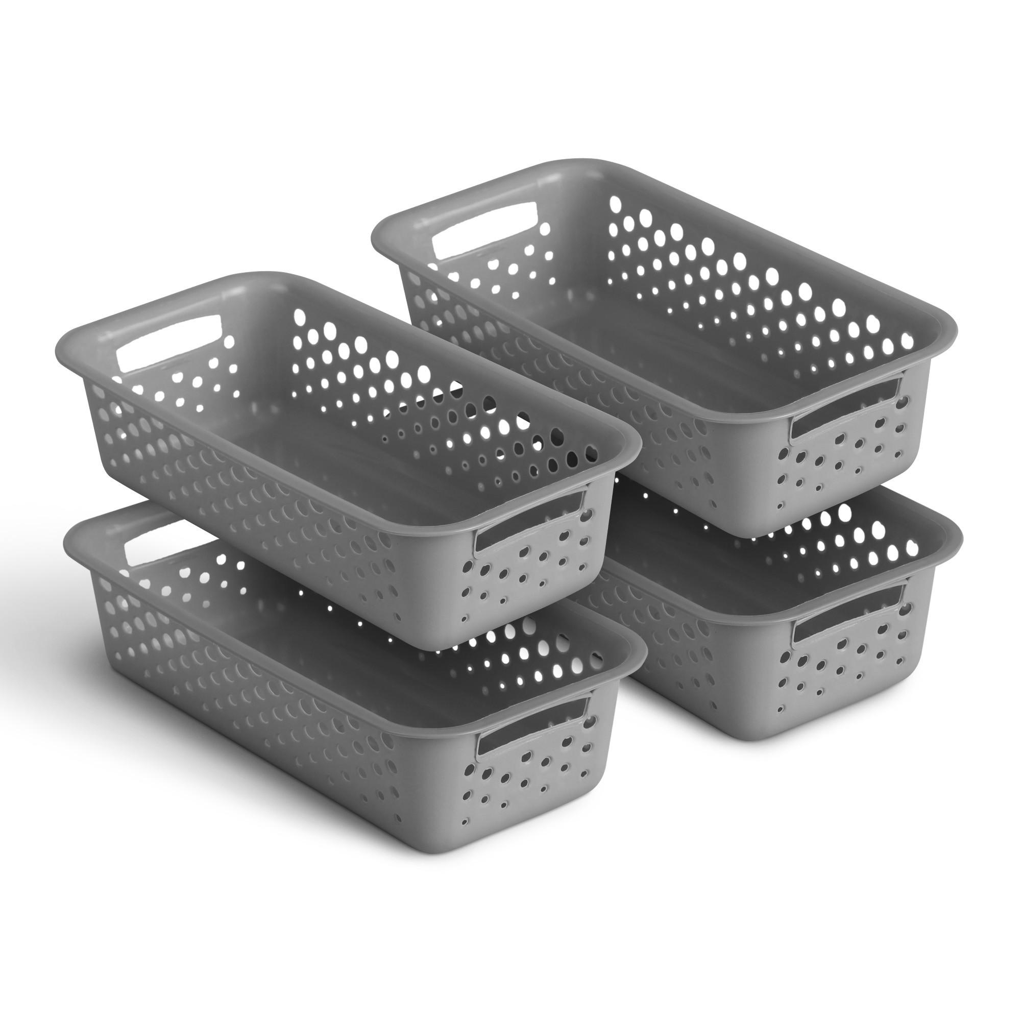 AUFBEWAHRUNGSKORB Anthrazit 20x10x5 cm - 4er Pack - Anthrazit, Kunststoff (10/5/20cm) - ProHome