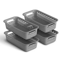 AUFBEWAHRUNGSKORB Anthrazit 20x10x5 cm - 4er Pack - Anthrazit, Kunststoff (10/5/20cm) - ProHome