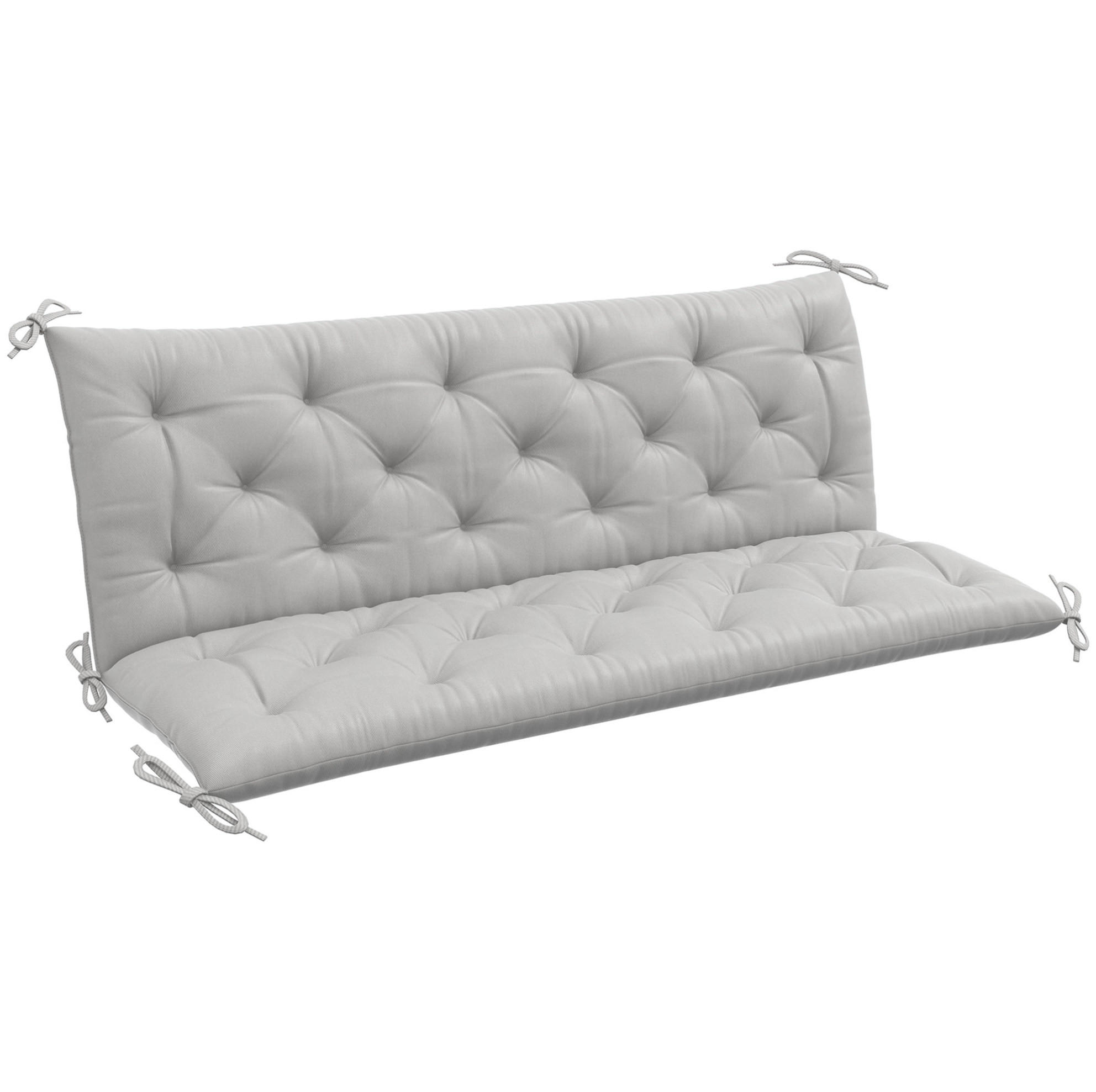 HOLLYWOODSCHAUKELAUFLAGE aus Polyester 150x98x8 cm in Hellgrau mit 6 Bändern - Hellgrau, Textil (98/8/150cm) - Modfu