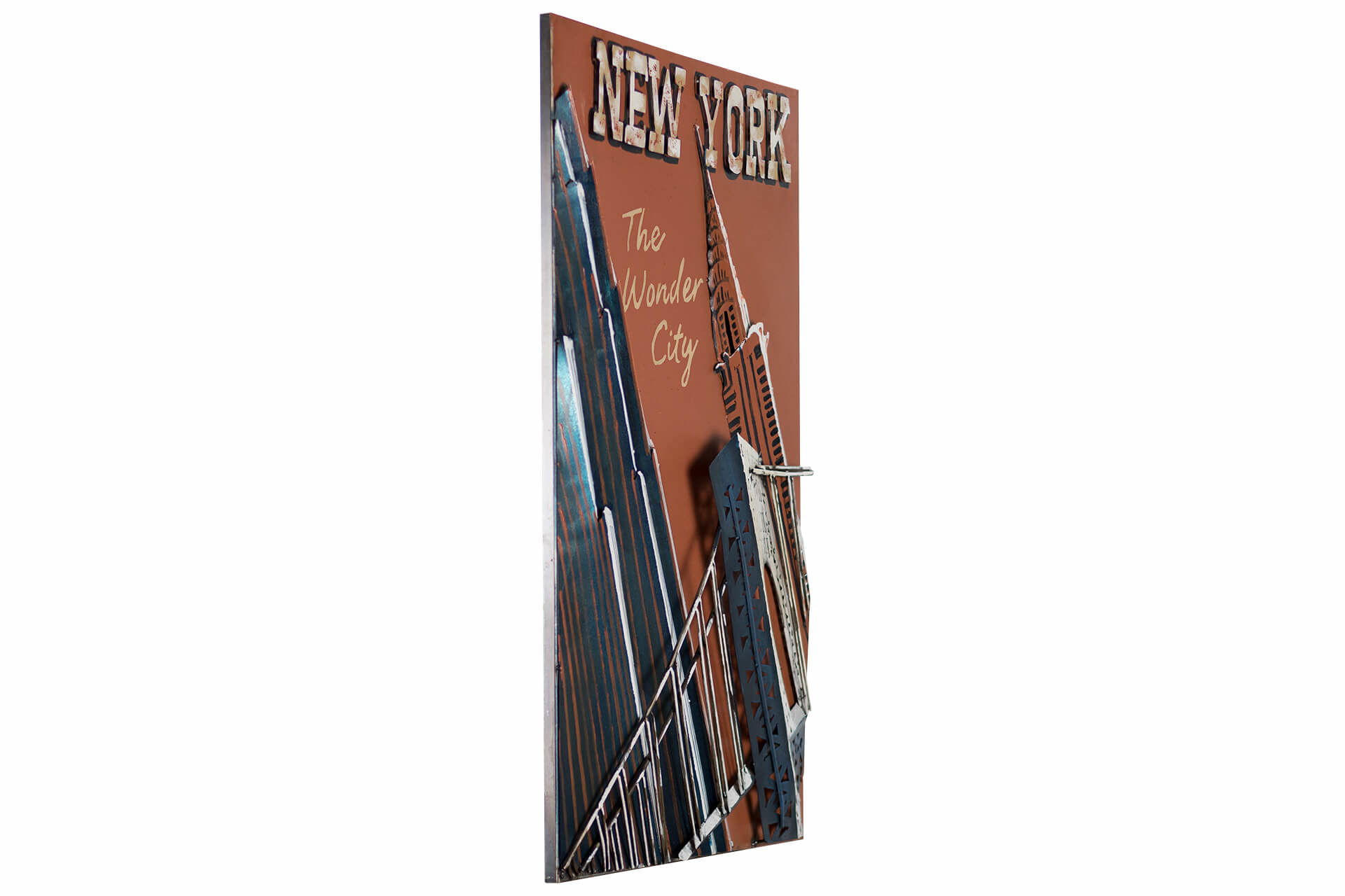 METALLBILD Orange 60/90 cm - Blau/Orange, Metall (4.38/90cm) - KUNSTLOFT