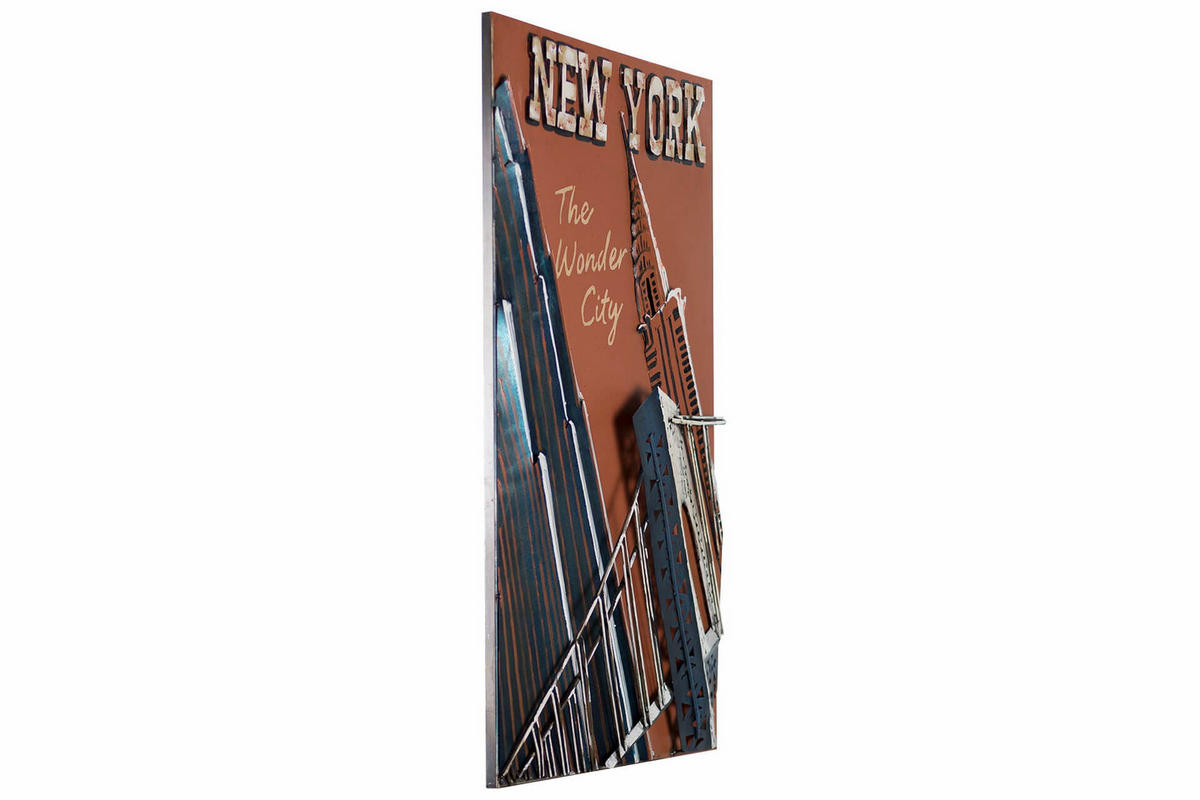 METALLBILD Orange 60/90 cm - Blau/Orange, Metall (4.38/90cm) - KUNSTLOFT