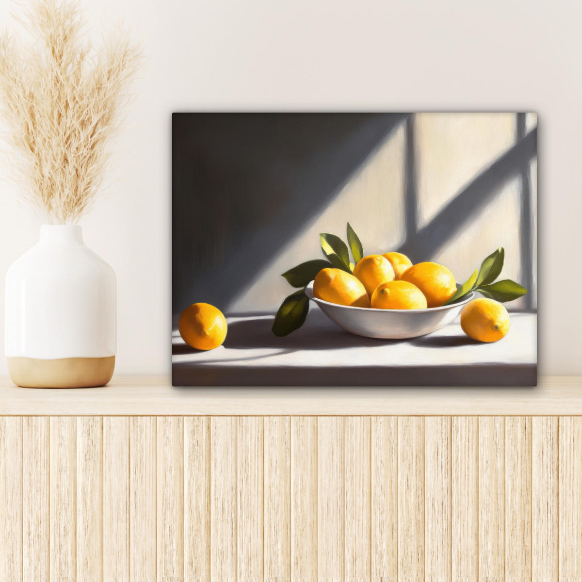 LEINWANDBILD Zitronen - Stilleben - Gelb 40x30 cm - Gelb, Textil (40/30cm) - MuchoWow