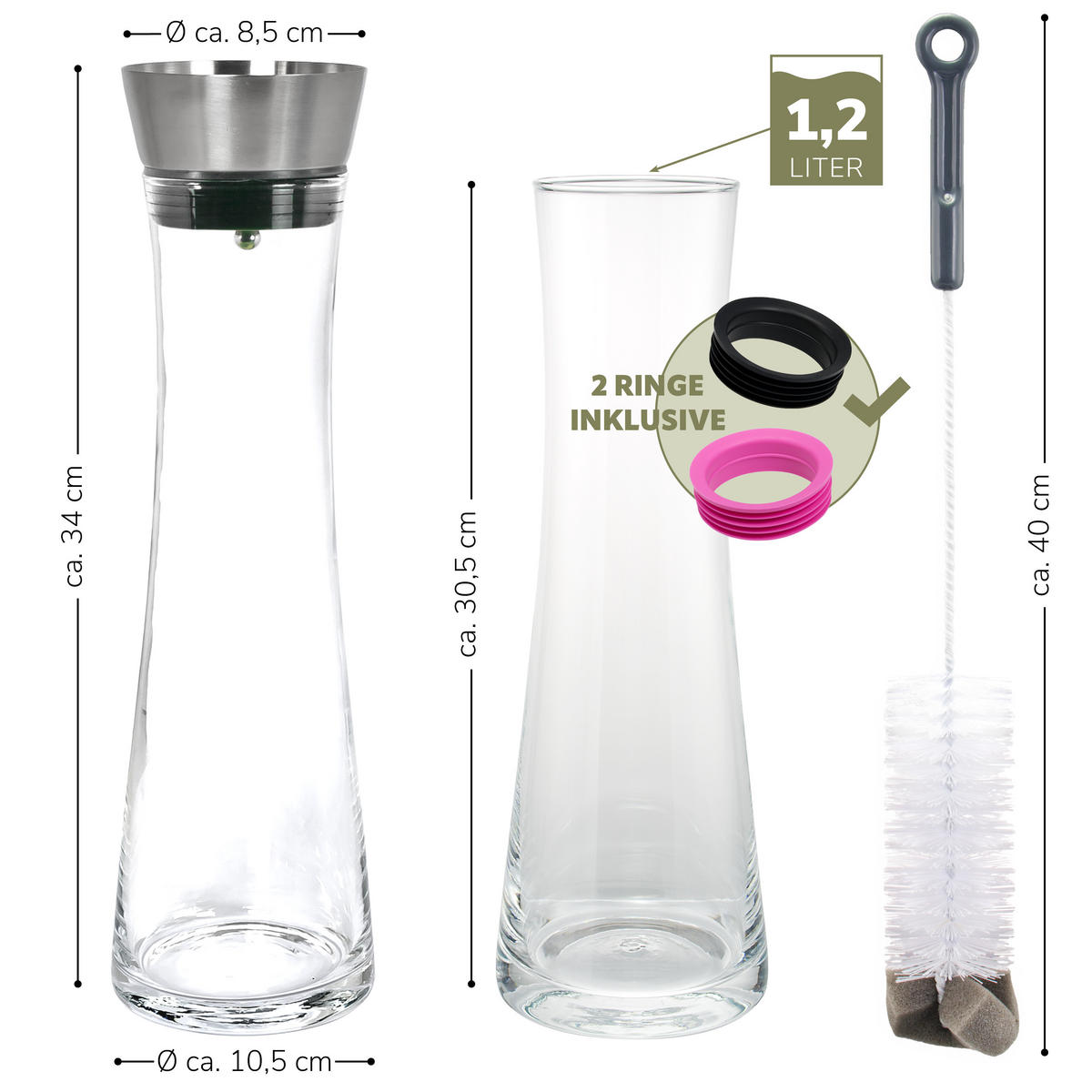 GLASKARAFFE Svea 1,2 Liter, lila - Lila, Glas (1.2L) - bremermann