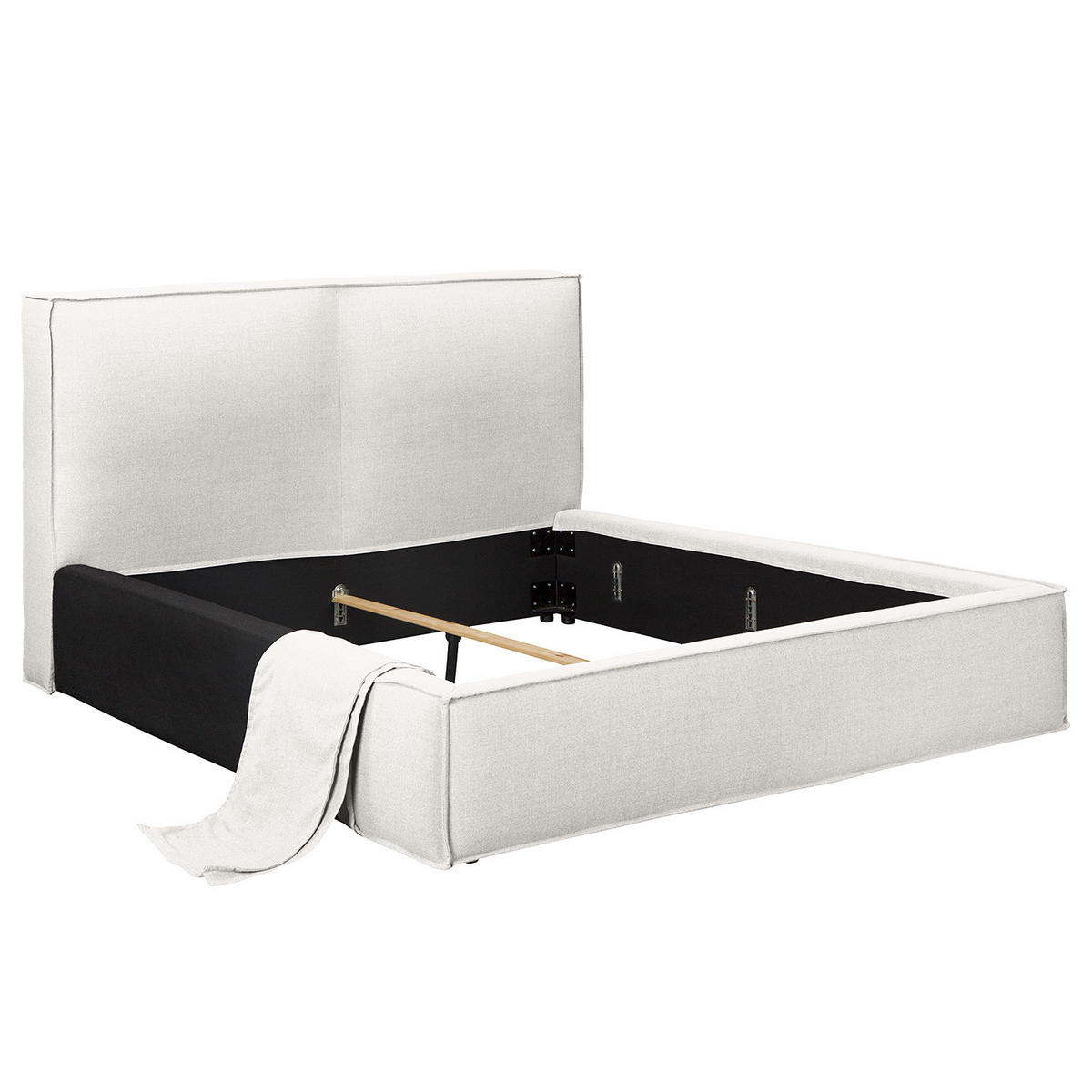 POLSTERBETT - Weiß, Textil (180/200cm) - home24