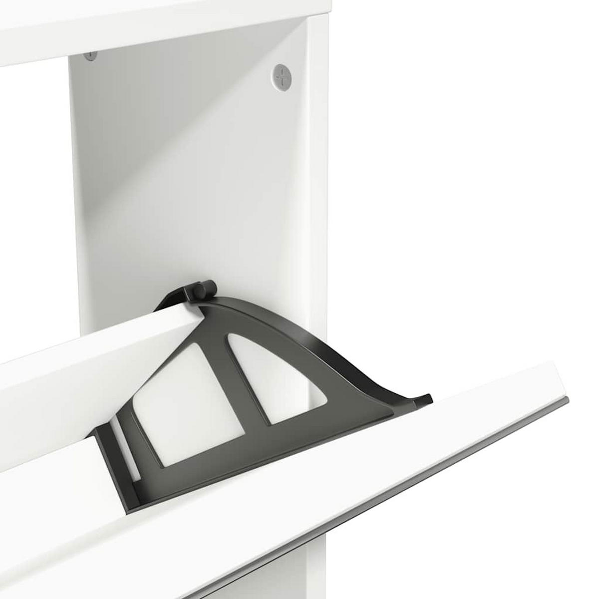 SCHUHSCHRANK Mit 5 Fächern Spiegel Weiss 63/17/169,5 Cm - Weiß, Holzwerkstoff (17/169.5/63cm) - vidaXL