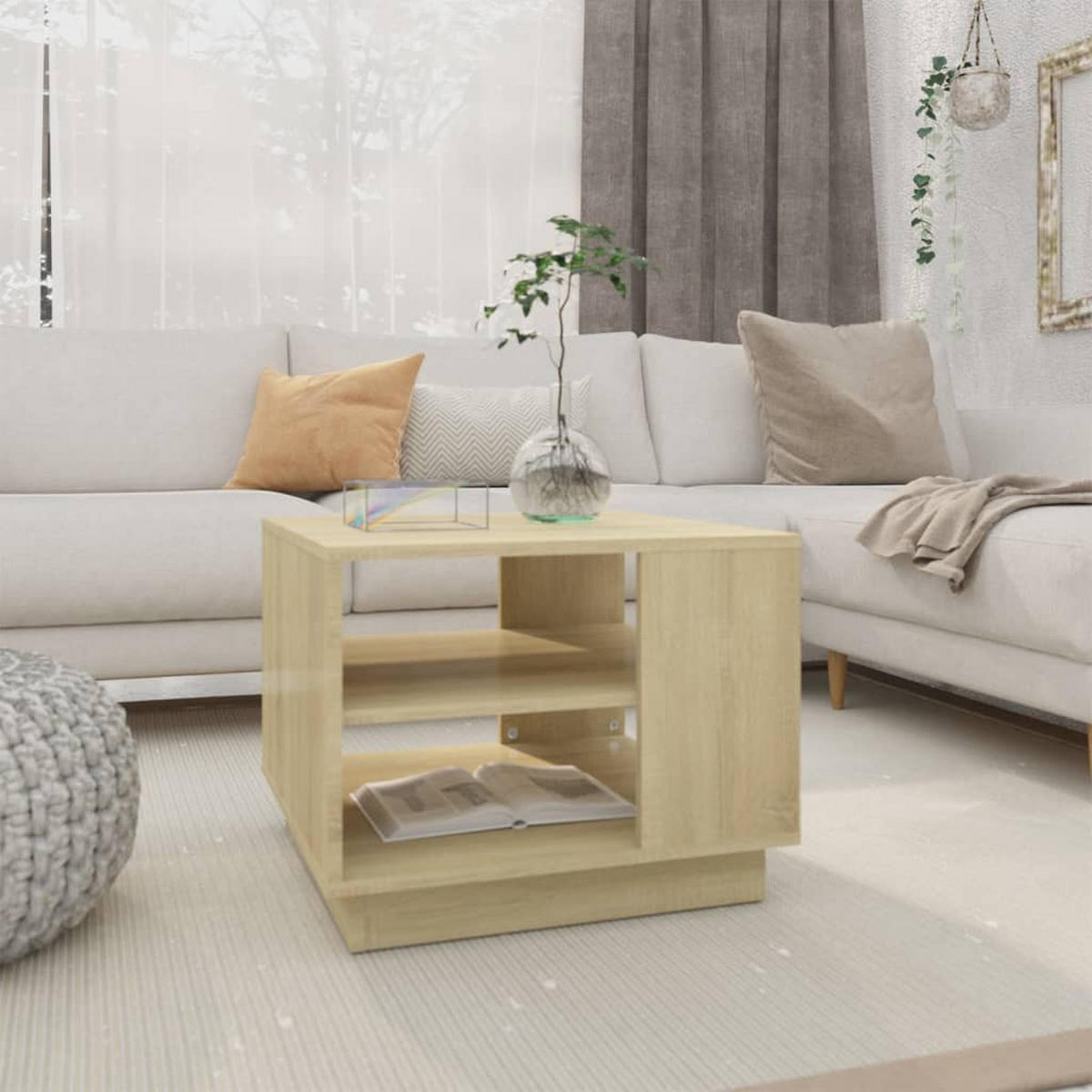 COUCHTISCH Sonoma-Eiche 55x55x43 cm Holzwerkstoff - Braun, Holzwerkstoff (55/55/43cm) - furnicato