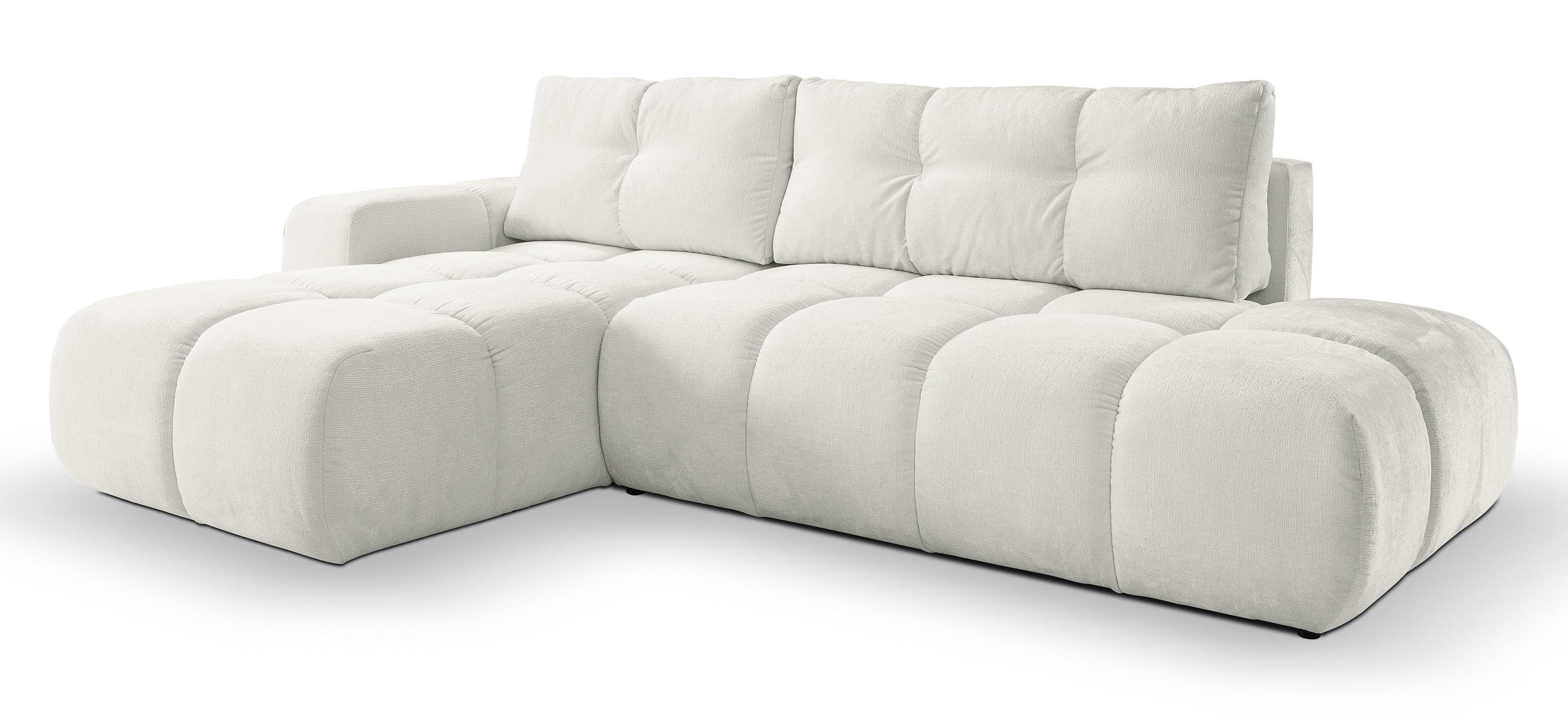 ECKSOFA L Form Hosio Beige 286/177/88 cm Links mit Schlaffunktion - Hellbraun/Schwarz, Kunststoff/Textil (177/286cm) - AX Living