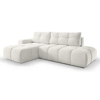 ECKSOFA L Form Hosio Beige 286/177/88 cm Links mit Schlaffunktion - Hellbraun/Schwarz, Kunststoff/Textil (177/286cm) - AX Living