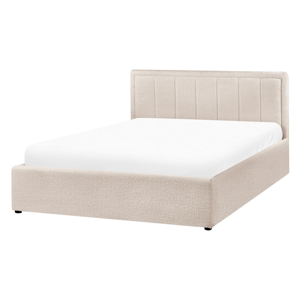 BETT mit Stauraum 140/200 cm Bouclé Beige Montlaur - Beige, Textil (140/200cm) - Beliani