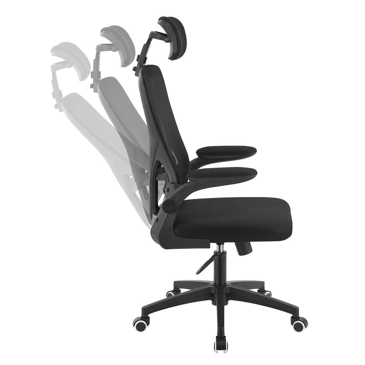 BÜROSTUHL Baltimore Schwarz - Schwarz, Kunststoff (59/123/60cm) - Juskys