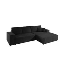 ECKSOFA Corunia In Poso - Schwarz, Holzwerkstoff/Textil (294/185cm) - Fun Möbel