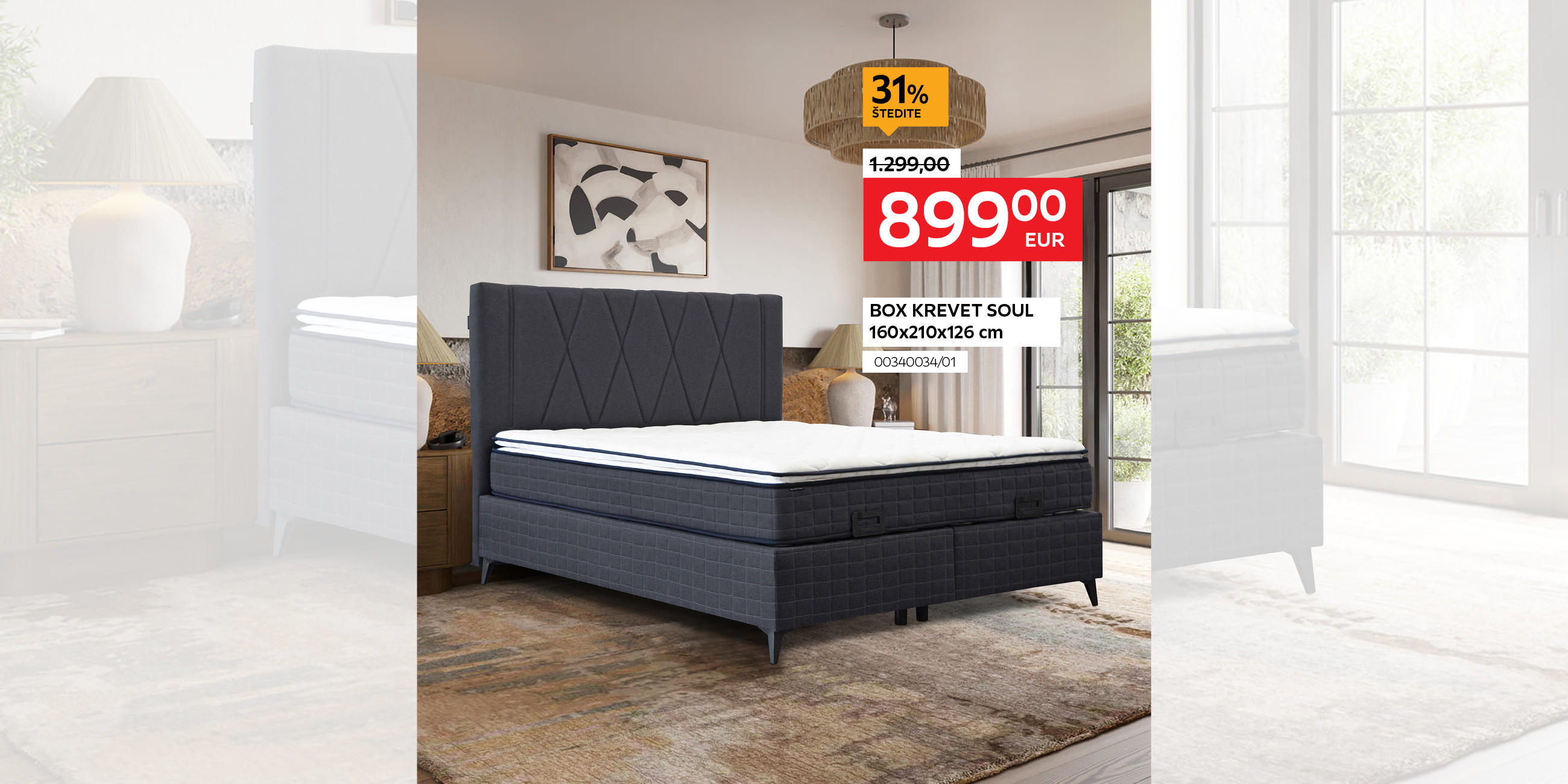box krevet Soul 160x210x126 cm 0034003401 umjesto 1.299,00 € nova cijena 899,00 € - štedite 31%