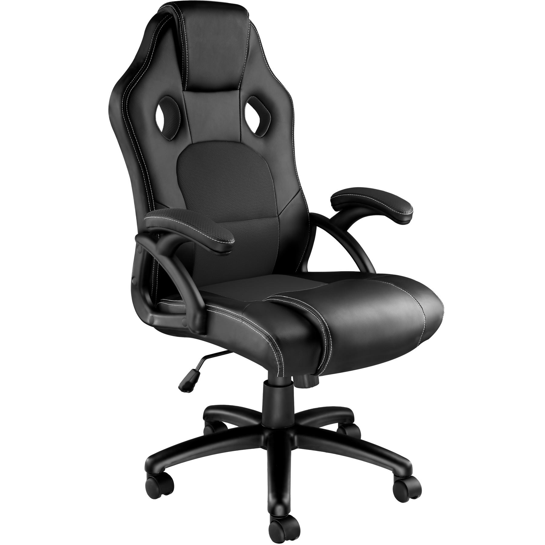 BÜROSTUHL Tyson,Belastbarkeit 120 kg,schwarz - Schwarz, Textil (65/121.5/66cm) - tectake