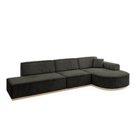 ECKSOFA Ottomane Rechts ARRIO-L2 - 328x171x83 cm Schwarz - Schwarz, Holzwerkstoff/Textil (328/171cm) - ALTDECOR