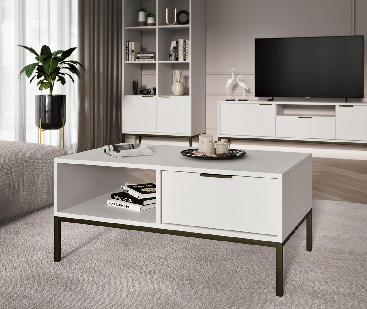 COUCHTISCH Austin II 60/45,4/100 cm - Schwarz/Weiß, Holzwerkstoff (100/60/45cm) - Kocot Kids