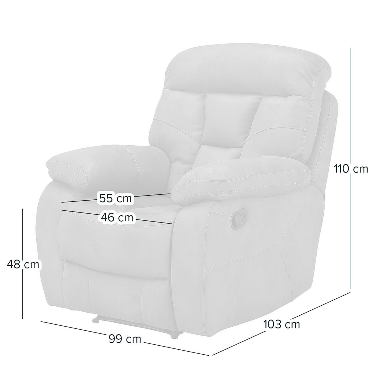 FERNSEHSESSEL - manuell Verstellbar - Schwarz/Braun, Kunststoff/Textil (99/110/103cm) - home24