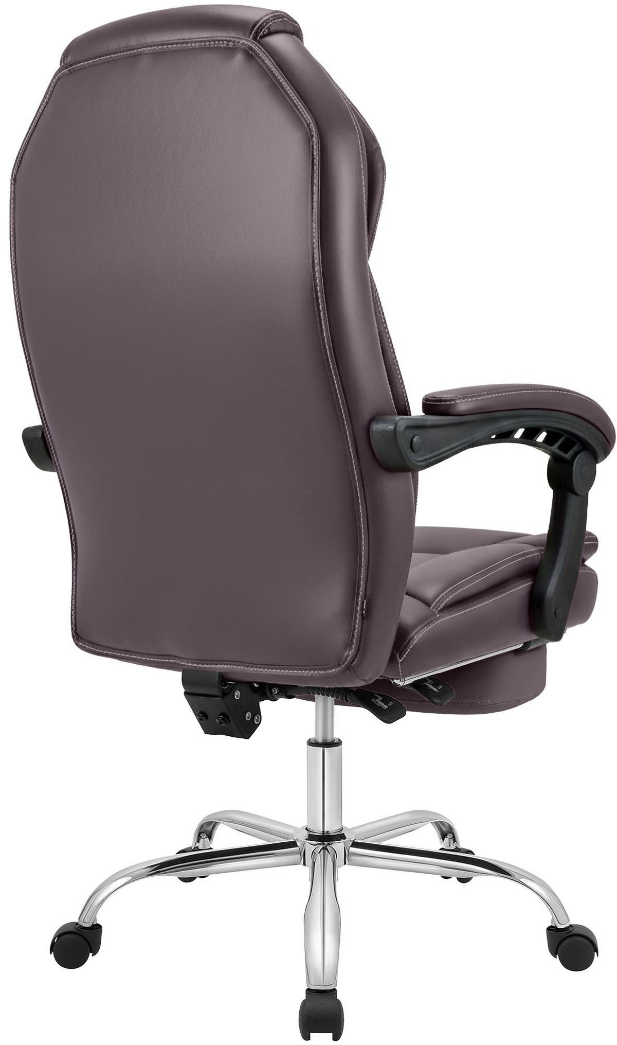 CHEFSESSEL Lederlook Braun - Chromfarben/Braun, Textil/Metall (67/114/64cm) - CLP