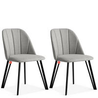 POLSTERSTUHL SPENO Esszimmerstühle 2er Set - Schwarz/Grau, Holz/Textil (52/85/58cm) - KONSIMO®
