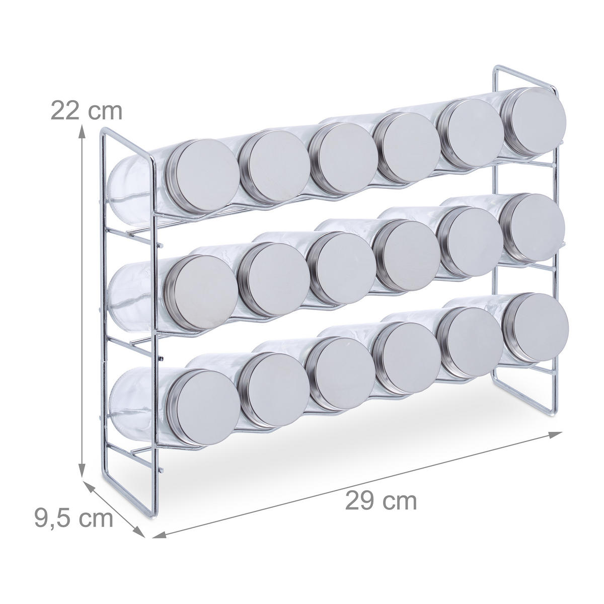 GEWÜRZREGAL - Multicolor, Glas/Metall (29/22/9.5cm) - Relaxdays