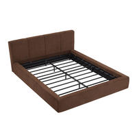 POLSTERBETT 140/200, komprimiert verpackt, Chenille, Metall Bettgestell, Braun - Braun, Textil (140/200cm) - LVHOM