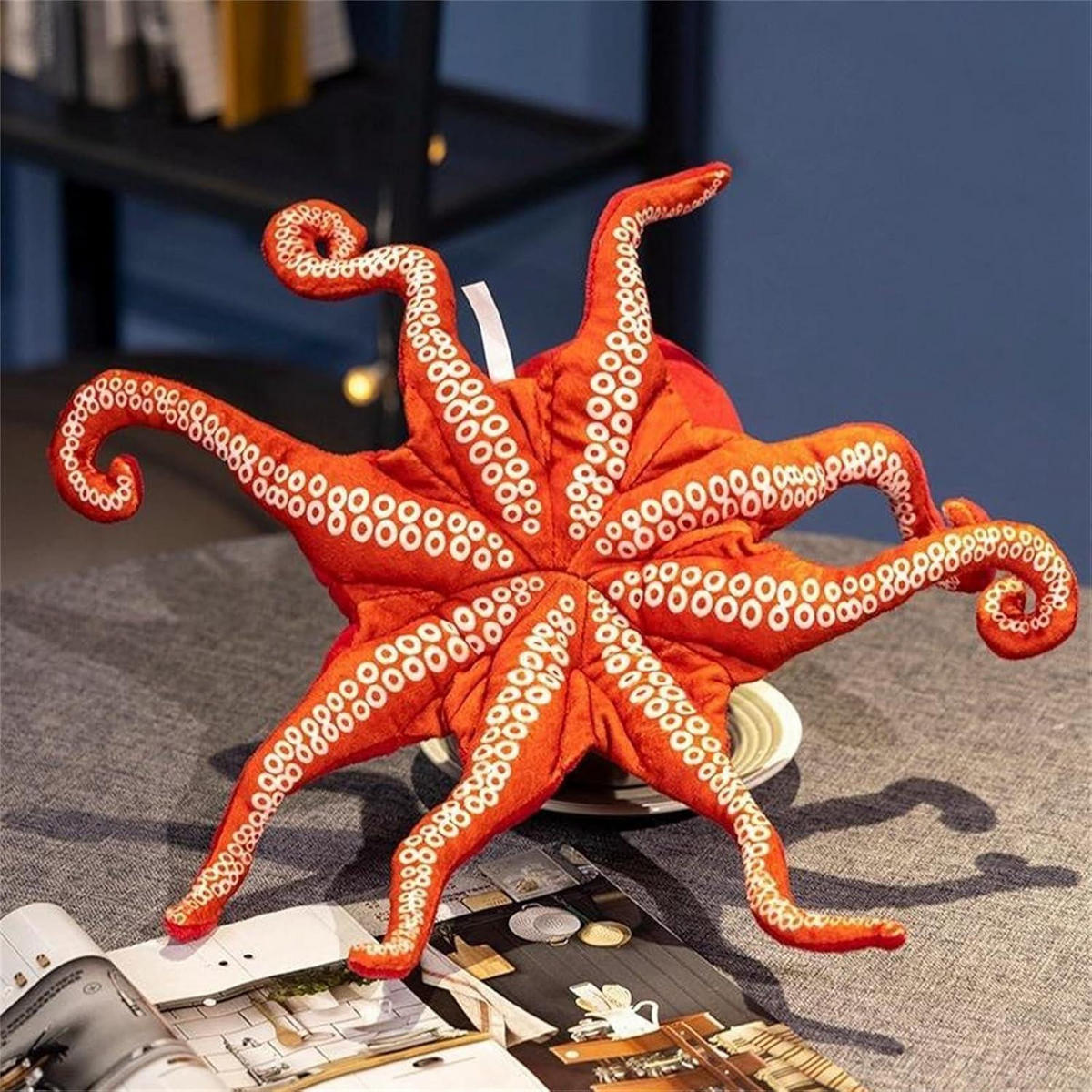 KUSCHELTIER Oktopus Rot 40 cm - Rot, Textil (10/15cm)