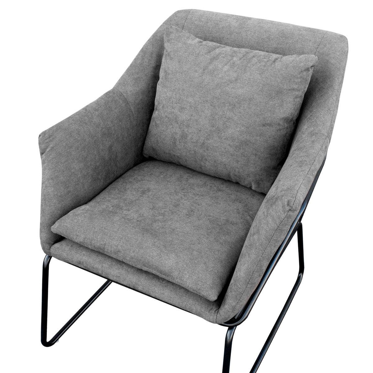 LOUNGESESSEL JOSIE Stoffbezug Grau - Schwarz/Grau, Textil (68/82/64cm) - SVITA