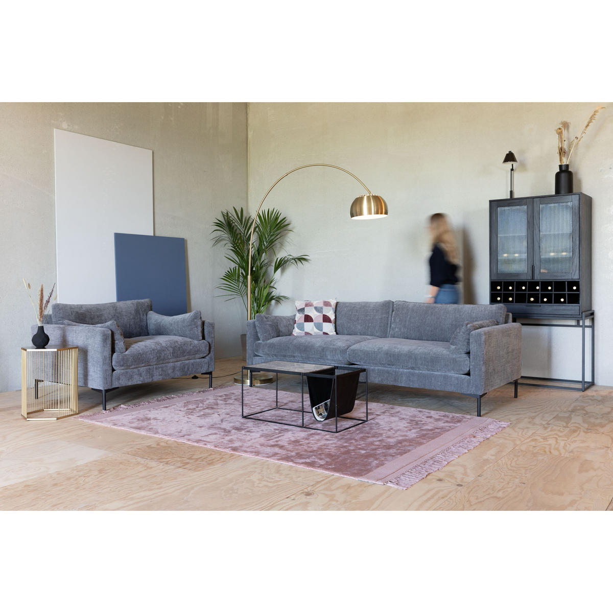 SOFA 2-SITZER Summer Anthrazit - Grau, Textil (125/82/101cm) - Zuiver