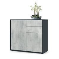 KOMMODE Ben Front in Beton Oxid Optik - Hellgrau, Holzwerkstoff (79/74/36cm) - Vladon