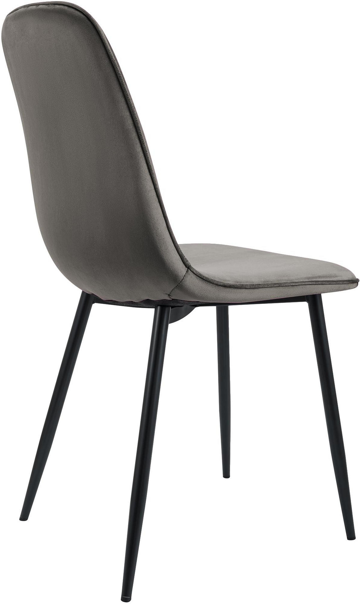 ESSZIMMERSTUHL 4er Set Samt Anthrazit - Anthrazit/Schwarz, Textil/Metall (45/88/54cm) - CLP