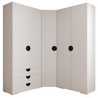 GARDEROBEN-SET 236,7/181,7/47 - Schwarz/Weiß, Holz/Kunststoff (181.7/236.7/47cm) - Abiks Möbel