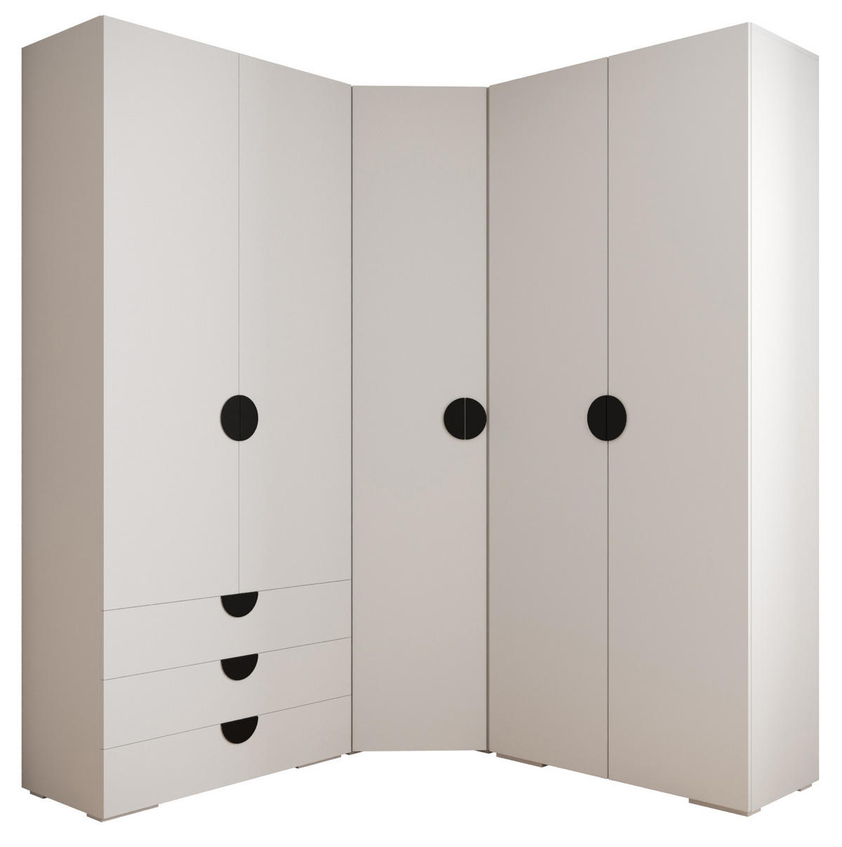 GARDEROBEN-SET 236,7/181,7/47 - Schwarz/Weiß, Holz/Kunststoff (181.7/236.7/47cm) - Abiks Möbel