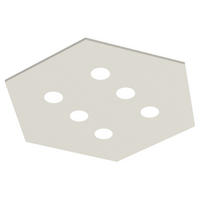 DECKENLEUCHTE River Hex X6 - Weiß Hochglanz, Metall (70/80/4cm) - Lumicom